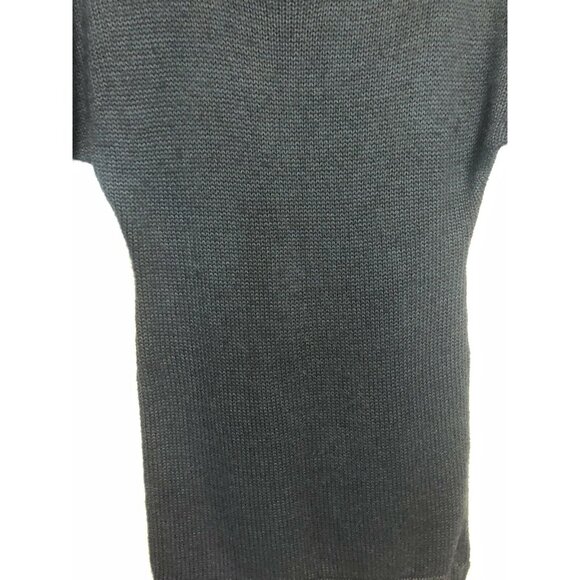 Navy Blue Acrylic Short Sleeve Turtleneck Sweater Dress by R Womens Size 6 - Picture 3 of 6